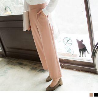 Ankle Length Plain Wide-leg Pants