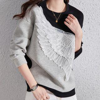 Round-neck Two-tone Sweatshirt