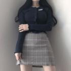 Long-sleeve Tagged Buttoned T-shirt