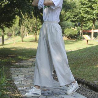 Wide Leg Pants Milky White - One Size