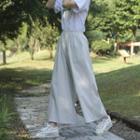 Wide Leg Pants Milky White - One Size