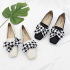 Square Toe Bow-accent Loafers