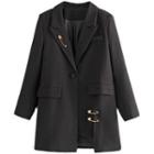 Safety Pin Accent One-button Blazer