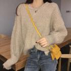 Chunky Knit Sweater Khaki - One Size