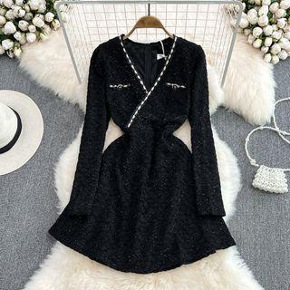 Long Sleeve Glitter Blazer Dress
