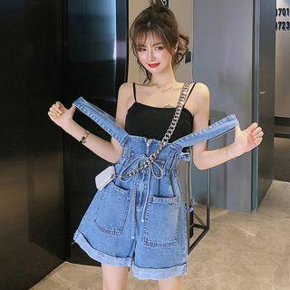 Denim Wide Leg Jumper Shorts / Camisole Top