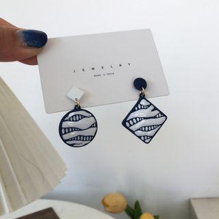 Sterling Silver Two Tone Ear Stud / Clip-on Earring