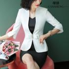 Set: 3/4-sleeve Blazer + Mini Pencil Skirt