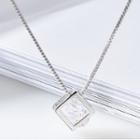 925 Sterling Silver Rhinestone Pendant Necklace 925 Sterling Silver - As Shown In Figure - One Size