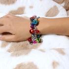 Color Block Bell Bracelet Green & Red - One Size