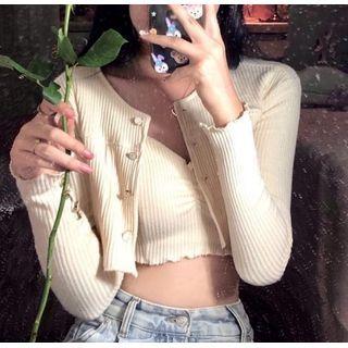 Plain Cropped Camisole / Cardigan