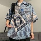 Short-sleeve Patterned Hawaiian Shirt