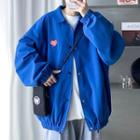 Heart Embroidery Button-up Jacket