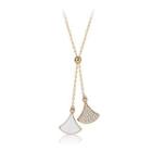 925 Sterling Silver Plated Gold Skirt Necklace With Austrian Element Crystal Golden - One Size