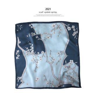 Printed Silk Scarf Blue - 53x53cm - P403l