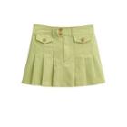 Pleaded Mini A-line Skirt