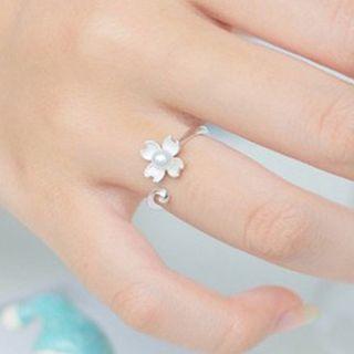 Flower 925 Sterling Silver Ring Silver - One Size