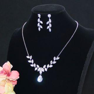 Set: Rhinestone Earring / Necklace