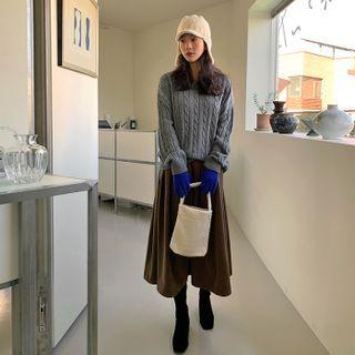 Flared Long Winter Skirt