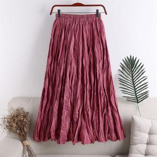 Textured A-line Midi Skirt