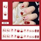 Leopard Print Faux Nail Tips Z214 - Red & White - One Size