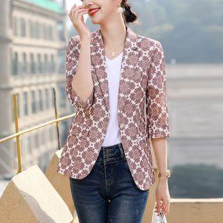 3/4-sleeve Print Blazer