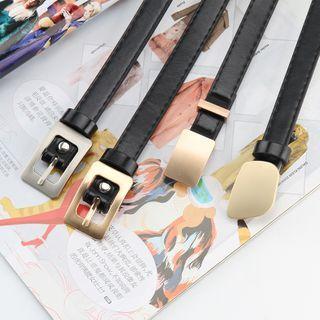 Matte Buckle Faux Leather Belt