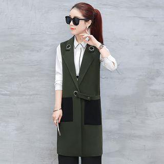 Color Block Long Vest
