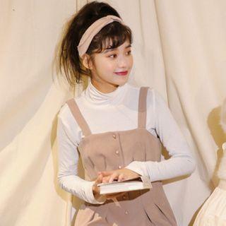 Long-sleeve Turtleneck T-shirt White - One Size