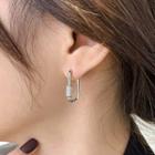 Rhinestone Rectangle Hoop Earring