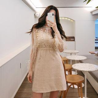 Set: Sheer Crochet Dress + Slipdress