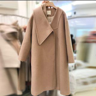 Asymmetrical Lapel Buttoned Coat