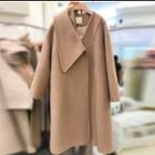 Asymmetrical Lapel Buttoned Coat