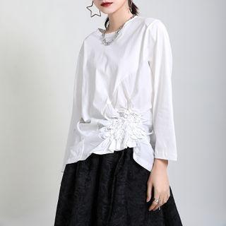 Asymmetrical Shirred T-shirt