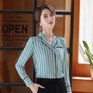Striped Shirt / Straight-cut Pants