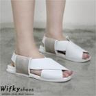 Faux-leather Cross-strap Sandals