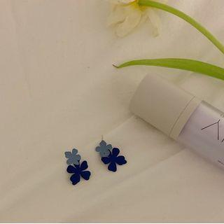 Flower Alloy Earring 1 Pair - Blue - One Size