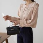 Bishop-sleeve Layered-collar Blouse