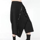 Asymmetric Cropped Pants Black - One Size