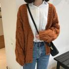 Cable Knit Plain Cardigan