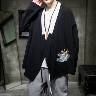 Sea Embroidered Tie-front Jacket