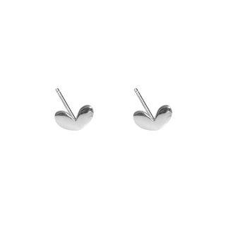 925 Sterling Silver Heart Stud Earring 1 Pair - 925 Silver - One Size