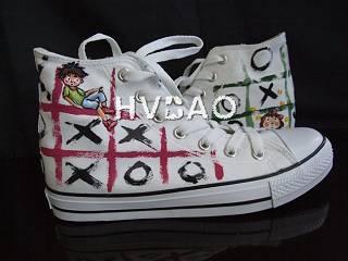 Tic-tac-toe High-top Canvas Sneakers