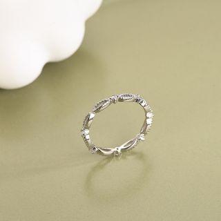 Rhinestone Open Ring Rs494 - Silver - One Size