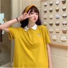 Fruit Embroidered Short-sleeve Polo Dress