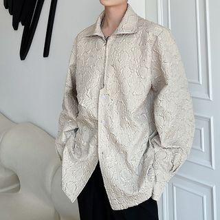 Long Sleeve Texture Zip Shirt