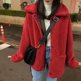 Collared Buttoned Fleece Jacket