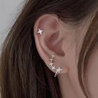 Rhinestone Star Ear Cuff 1 Pc - Star Earring - Silver - One Size