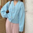 Knitted Plain Bow Cardigan