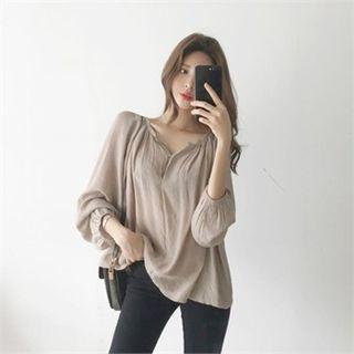 Half-placket Peasant Blouse